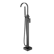 BF-107BK Freestanding Bathtub Filler Faucet with Shower Spray shown in Matte Black Finish