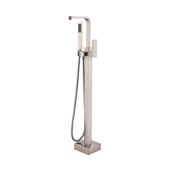 BF-111BN Freestanding Bathtub Filler Faucet with Shower Sprayer Shown in Brushed Nickel Finish