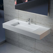 DW-119 Rectangular Wall Mounted Sink Shown Installed with Separate Faucet