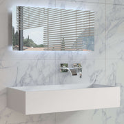 DW-204 Rectangular Countertop Wall Mounted Sink in White Finish Shown in Large Size