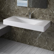 DW-102 Rectangular Wall Mounted Sink Shown Installed