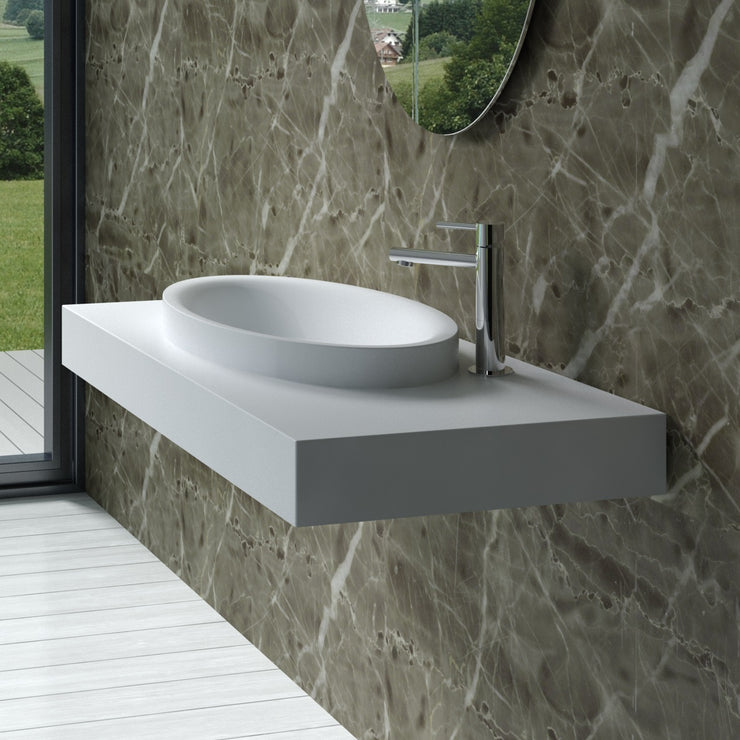 DW-115 Rectangular Wall Mounted Sink Shown