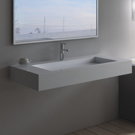 DW-120 Rectangular Wall Mounted Sink Shown