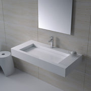 DW-120 Rectangular Wall Mounted Sink Shown Installed 