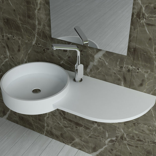 DW-123 Rectangular Wall Mounted Sink Shown Installed