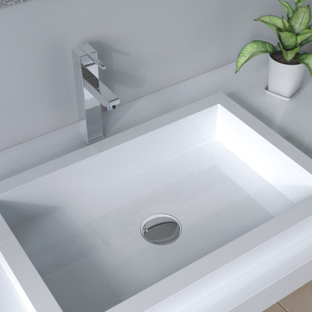 DW-124 Rectangular Wall Mounted Sink Shown Installed