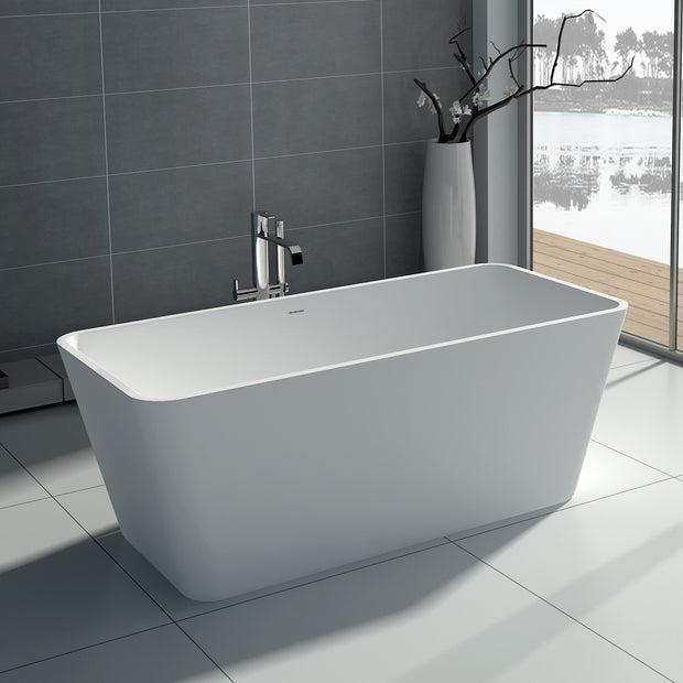 SW-103S Rectangular Freestanding Bathtub Shown Installed with Tub Filler