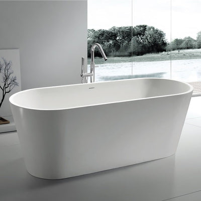 SW-106 Round Freestanding Bathtub Shown Installed with Tub Filler