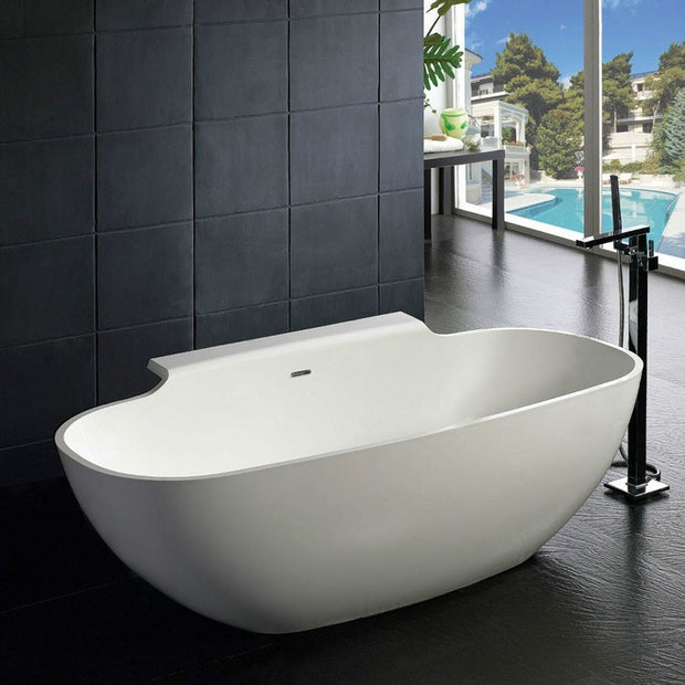 SW-111 Elipsed Freestanding Bathtub Shown Installed with Tub Filler