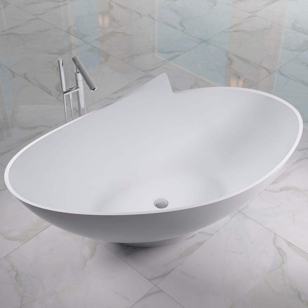 SW-127 Round Freestanding Bathtub Shown with Separate Faucet