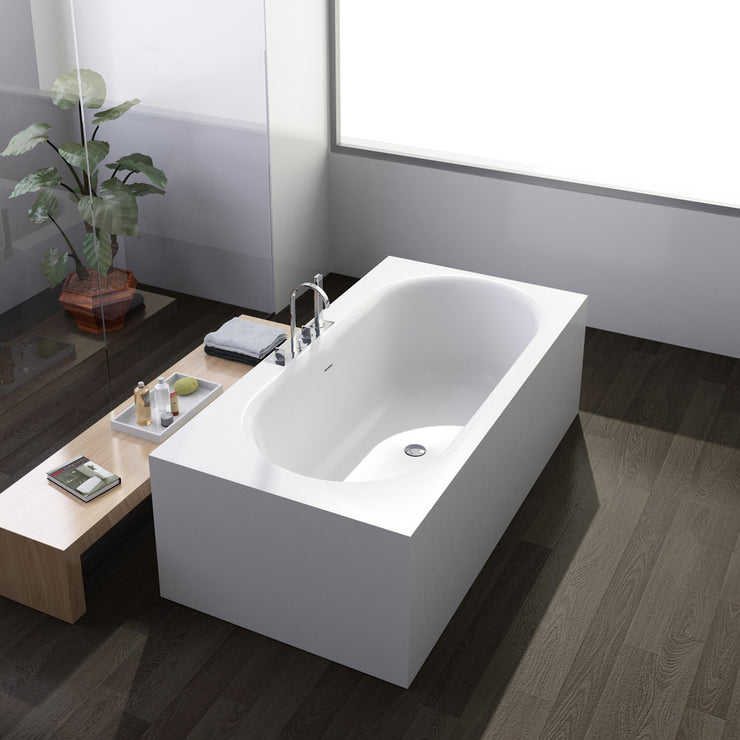 SW-139 Round Freestanding Bathtub Shown Installed with Tub Filler