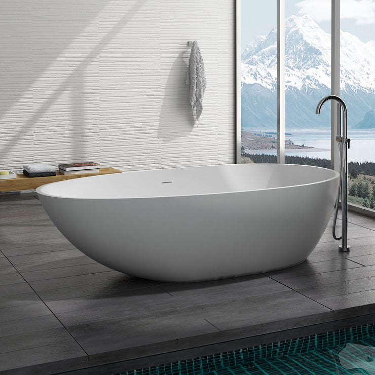 SW-149 Oval Freestanding Bathtub Shown Installed