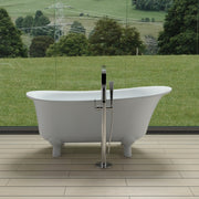 SW-128 Round Freestanding Bathtub Shown Installed with Tub Filler