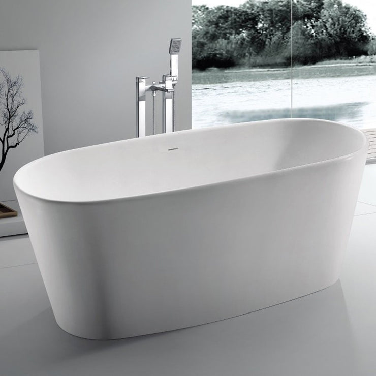 SW-102 Round Freestanding Bathtub Shown Installed with Tub Filler